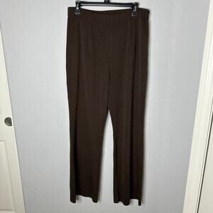 Misook Wide Leg Knit Pants Chocolate Brown
